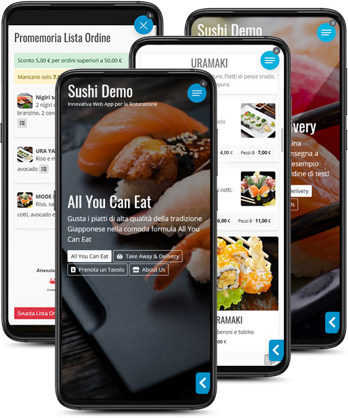 Menù Digitale Sushi All You Can Eat Asporto e Consegna