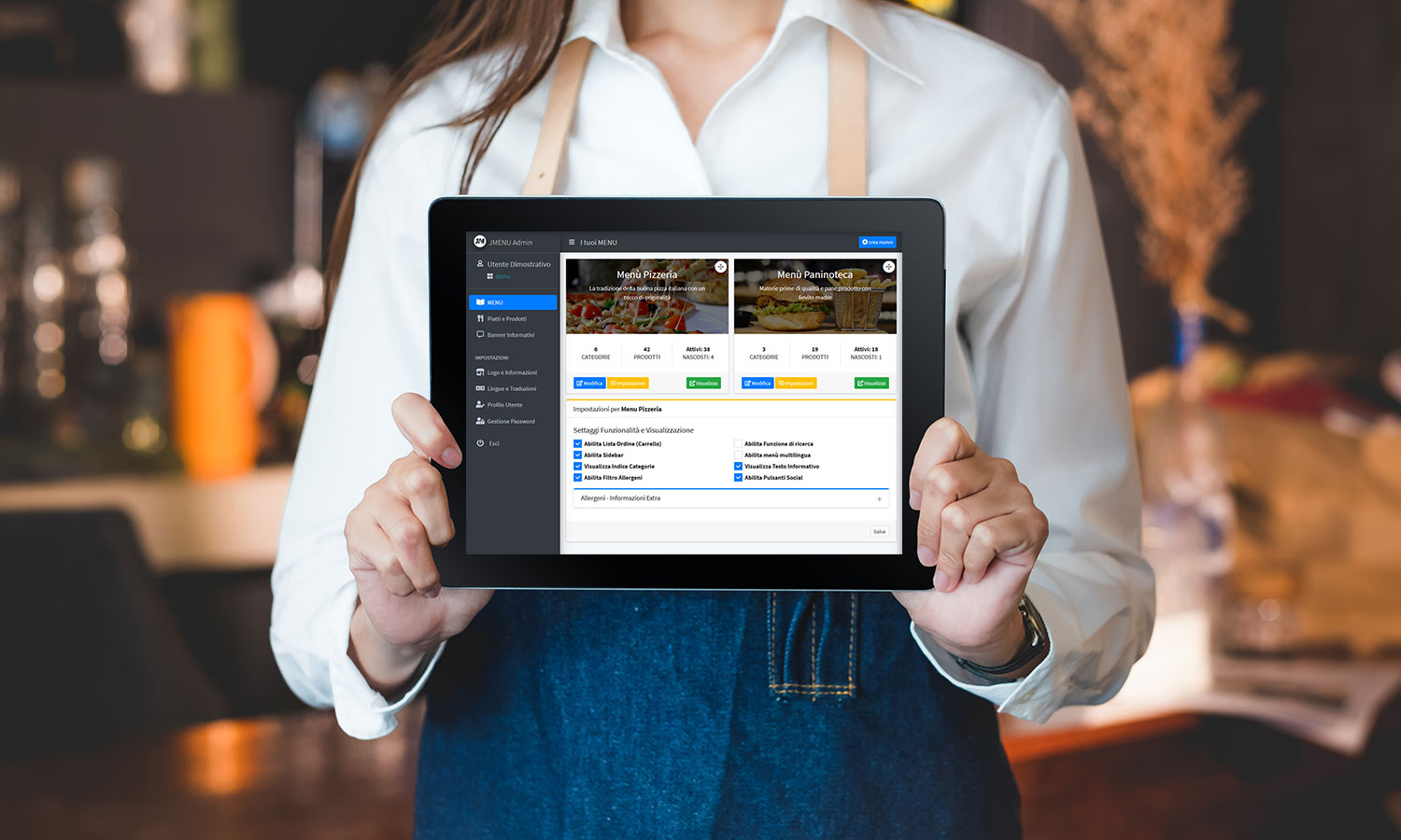 gestione semplice menu digitale ristoranti pizzerie bar pub